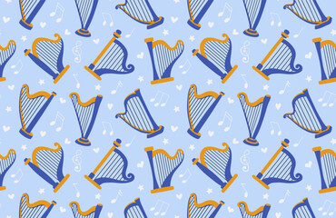 harp seamless pattern. 
