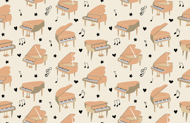 piano seamless pattern.