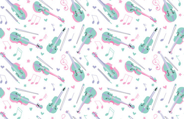 violin seamless pattern