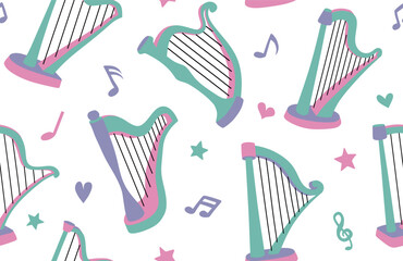 harp seamless pattern. 