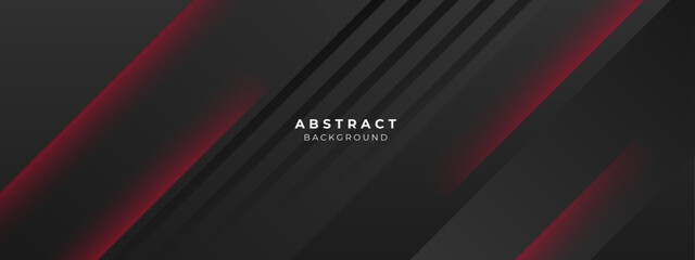 Abstract black and red geometric shapes 3d background. Vector illustration abstract graphic design banner pattern presentation background wallpaper web template.