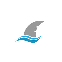 fin logo shark emblem wave