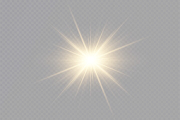 Golden light vectors.Bright gold star.Light flash.Gold glitter.