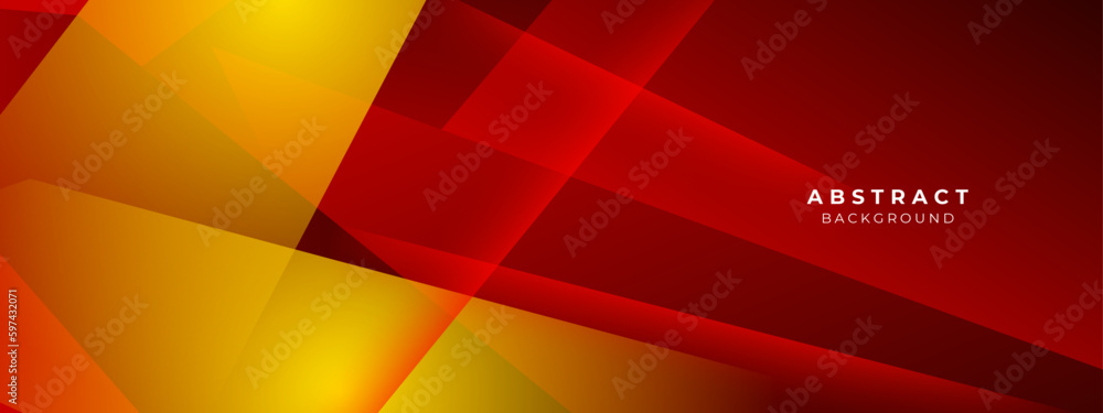 Poster modern abstract red and yellow element design background