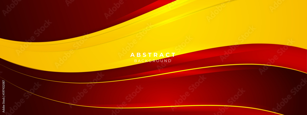 Aufkleber modern abstract red and yellow element design background