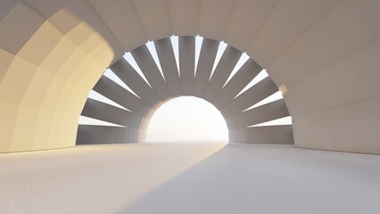Fototapeta premium Abstract architecture background arched interior 3d render