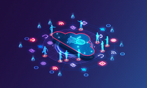 Cloud Contact Center - Concept 3D Illustration