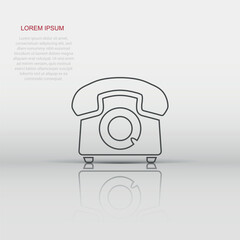 Vector phone icon in flat style. Telephone sign illustration pictogram. Phone business concept.