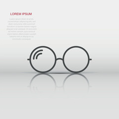 Vector sunglasses icon in flat style. Eyewear sign illustration pictogram. Sunglasses business concept.