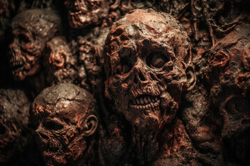 rotting corpses in hell, created by a neural network, Generative AI technology - obrazy, fototapety, plakaty