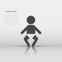 Vector baby icon in flat style. Child sign illustration pictogram. People business concept.
