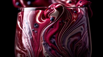 Berry Blast Milkshake with a swirled pattern on the surface
