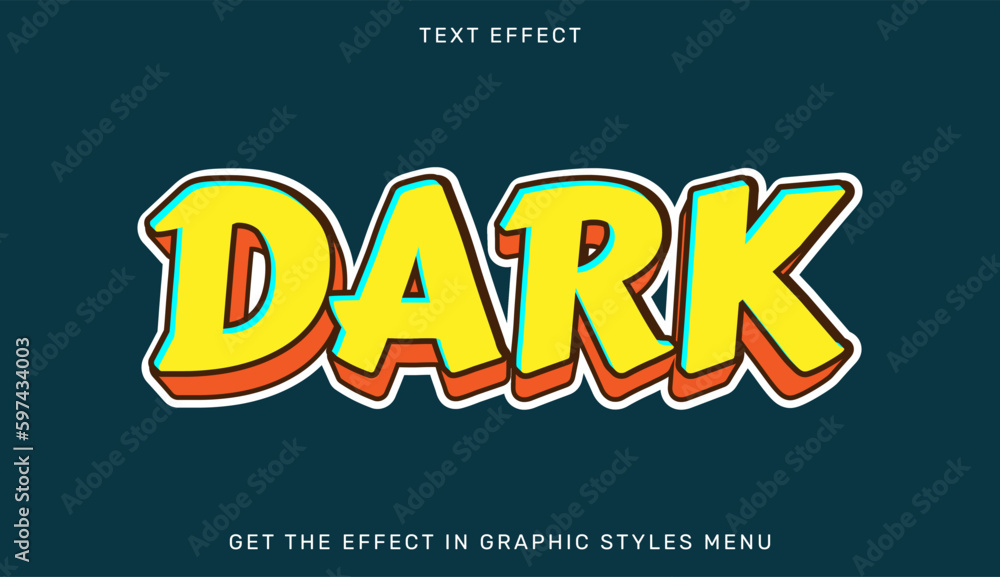 Poster dark text effect template in 3d style