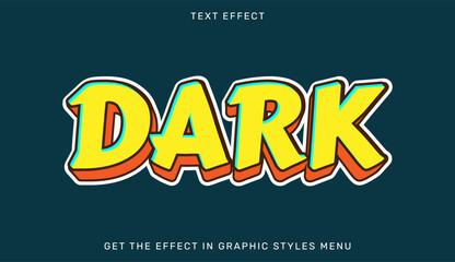 Dark text effect template in 3d style