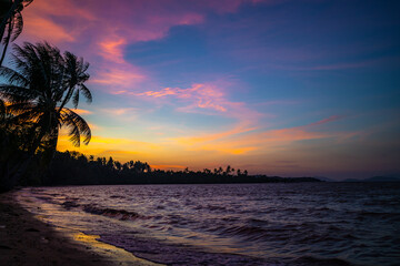 Sunset at Koh Mak island in Thailand