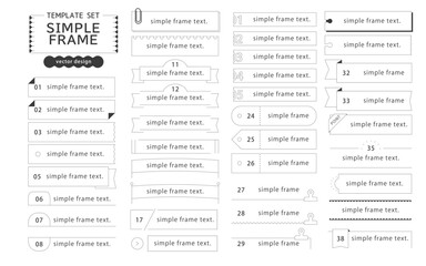 シンプルフレームデザインセット 主線 ベクター素材