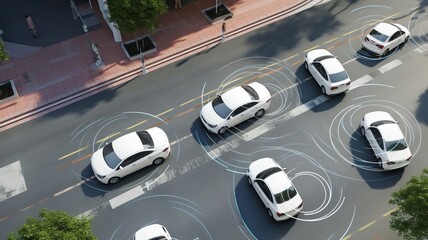 Wirelessly connected smart automobiles with automated sensors are traveling around cities. The Generative AI