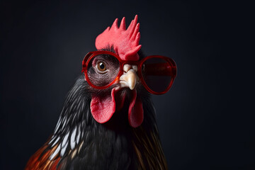 rooster in sunglasses