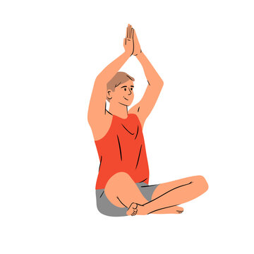 recommend clip art: Jeune homme qui fait du yoga jambes crois√©es