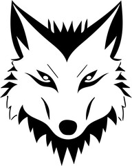Fox head icon | Wolf head vector illustration | Digital art of wolf head