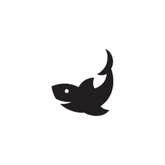 shark vector illustration for an icon,symbol or logo. shark template logo. shark silhouette