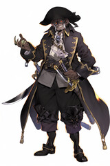 Naklejka premium 海賊の男性キャラクターの全身イラスト(AI generated image)