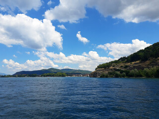 Ohrid Lake in bright summer day, Macedonia