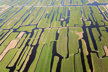 Polder or re-claimed lands, North Holland, The Netherlands - obrazy, fototapety, plakaty
