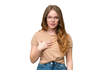 Young pretty woman over isolated background pointing to oneself