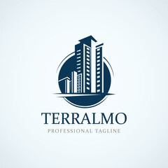 Real estate logo design template. Building and architecture icon. Vector illustration.