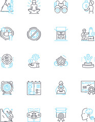 Teacher Training linear icons set. Pedagogy, Classroom, Curriculum, Lesson, Education, Learning, Assessment line vector and concept signs. Instruction,Strategies,Instructional outline illustrations
