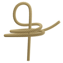 3d illustration of a rope with knot