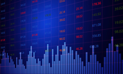 Stock market trading graph chart. 3d illustration..