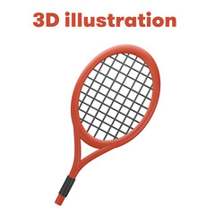 3d illustration of a tennis racket