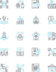 Online transactions linear icons set. E-commerce, Digital payments, Credit card, Encryption, Authentication, Authorization, Secure line vector and concept signs. Fraud prevention,Virtual currency