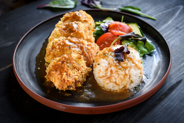 Chicken katsu with the rice 