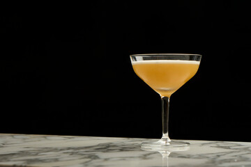 Classic cocktail glass table in night club restaurant