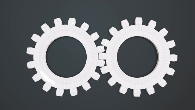 Zahnrad, Drehung, Teamarbeit, Mechanismus, Fortschritt, Entwicklung, 3D, Arbeit, Motorik, weiss, grau, technisch