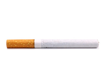 Cigarette with filter isolated on white