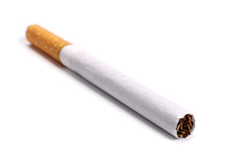 Cigarette with filter isolated on white