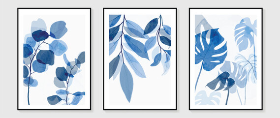 Botanical wall art vector set. Water color boho foliage line art drawing with abstract shape. Abstract Plant Art design for print, cover, wallpaper, Minimal and natural wall art.
