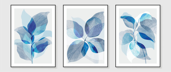 Botanical wall art vector set. Water color boho foliage line art drawing with abstract shape. Abstract Plant Art design for print, cover, wallpaper, Minimal and natural wall art.  © TWINS DESIGN STUDIO