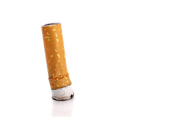 cigarette butt, isolated on white background