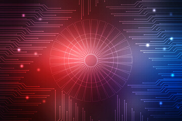 2d illustration Abstract futuristic electronic circuit technology background
