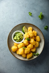 Homemade shrimp bites with avocado mash 