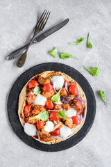 Healthy tortilla pizza 