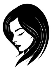 beautiful woman hair illustration