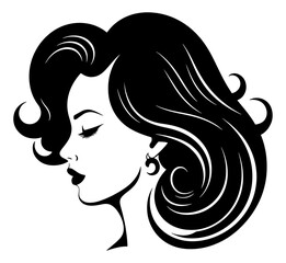 beautiful woman hair illustration