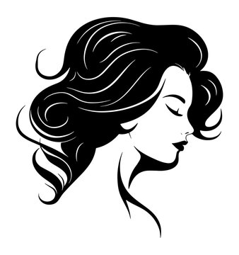 beautiful woman hair illustration