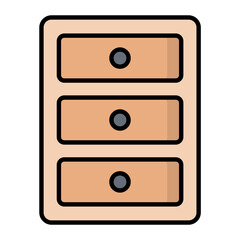 Drawers Line Color Icon